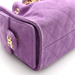 Suede Quilted Mini Chanel 25 Handbag Purple