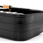 Patent Calfskin Matelasse Monogram Small Vicky Chain Bag Black