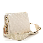 Lambskin Embossed Monogram Coussin PM Beige Cream