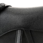 Grained Calfskin Saddle Bag With Strap Black
