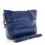 Aged Calfskin Quilted Medium Gabrielle Hobo Blue