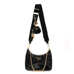 Patent Naplak Re-Edition 2005 Shoulder Bag With Charm Black