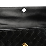 Nappa Intrecciato Long Andiamo Top Handle Clutch Black