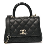 Caviar Quilted Extra Mini Coco Handle Flap Black