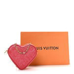 Lambskin Embossed Monogram Fall In Love Sac Coeur Heart Chain Bag Lipstick Red