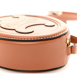 Smooth Calfskin Cuir Small Triomphe Oval Crossbody Purse Tan
