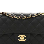Lambskin Quilted Small Double Flap Black