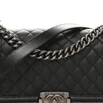 Caviar Quilted Medium Boy Flap Black