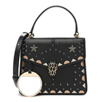 Calfskin Studded Serpenti Forever Top Handle Black
