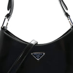 Spazzolato Cleo Adjustable Strap Shoulder Bag  Black