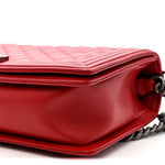 Lambskin Quilted New Medium Boy Flap Red