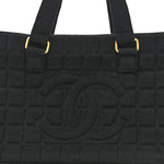 Jersey Square Quilted Bowler Black