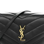 Calfskin Y Quilted Monogram Toy Loulou Crossbody Bag Black