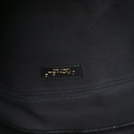 Suede Shiny Lambskin Quilted Large Shopping Bag Beige Black