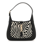Pony Hair Zebra Print Calfskin Small Jackie 1961 Hobo Black White