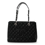 Caviar Quilted Grand Shopping Tote GST Black
