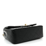 Lambskin Quilted Mini Rectangular Flap Black