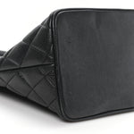 Caviar Quilted Medallion Tote Black