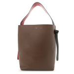 Shiny Smooth Calfskin Small Twisted Cabas Camel Brick