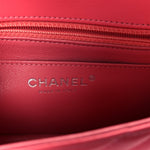 Lambskin Chevron Quilted Mini Square Flap Pink