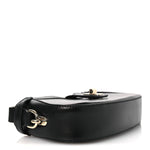 Calfskin Mini Moon Side Shoulder Bag Black