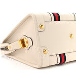 Koi Calfskin Medium Bauletto Duffle Top Handle Bag White