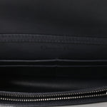 Metallic Patent Micro-Cannage Diorama Wallet on Chain Pouch Onyx Black