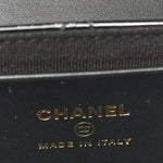 Patent Calfskin Quilted Mini Clutch Black