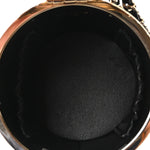 Metal Lambskin Quilted Mini Lock Frame Vanity Clutch Black