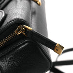 Goatskin Double Saddle Pouch Black