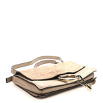 Suede Calfskin Small Faye Shoulder Bag Motty Grey