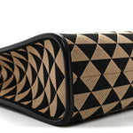 Jacquard Saffiano Triangolo Symbole Embroidered Large Tote Black Corda