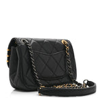 Lambskin Quilted Mini Coco Clips Single Flap Black