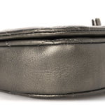 Metallic Calfskin Quilted Mini Coco Mail Clutch Ruthenium
