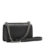 Caviar Quilted Medium Boy Flap Charcoal