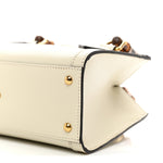 Textured Calfskin Web Mini Diana Tote Bag Mystic White