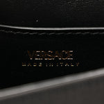 Satin Crystal La Medusa Pouch On Chain Black