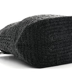 Raffia Monogram Le 5 A 7 Medium Tote Black
