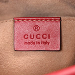 Calfskin Matelasse Mini GG Marmont Chain Shoulder Bag Hibiscus Red