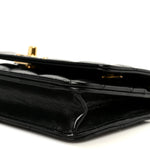 Shiny Lambskin Quilted CC Pearl Wallet on Chain WOC Black