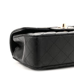 Lambskin Quilted Mini Rectangular Flap Black