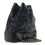 Aged Calfskin Quilted Small Gabrielle Backpack Blue Black