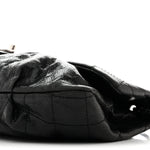 Caviar Quilted Medium Elastic Flap Black