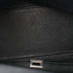 Drummed Calfskin Suede Medium Trapeze Black