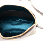 GG Supreme Monogram Textured Dollar Calfskin Web Small Ophidia Dome Shoulder Bag Beige Ebony New Acero