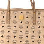 Visetos Medium Top Zip Shopper Tote Beige