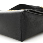 Coated Canvas Calfskin Vintage Check Medium Note Crossbody Bag Black