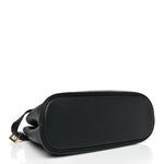 Soft Grain Calfskin Small Double Belt Tote Black