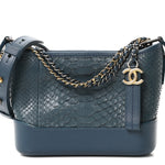 Snakeskin Small Gabrielle Hobo Blue