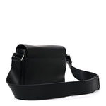 Grained Calfskin Saddle Messenger Bag Black